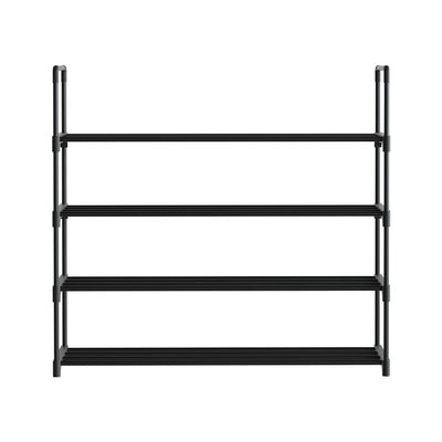 Artiss Shoe Rack Stackable 4 Tiers 80cm Shoes Shelves Storage Stand Black