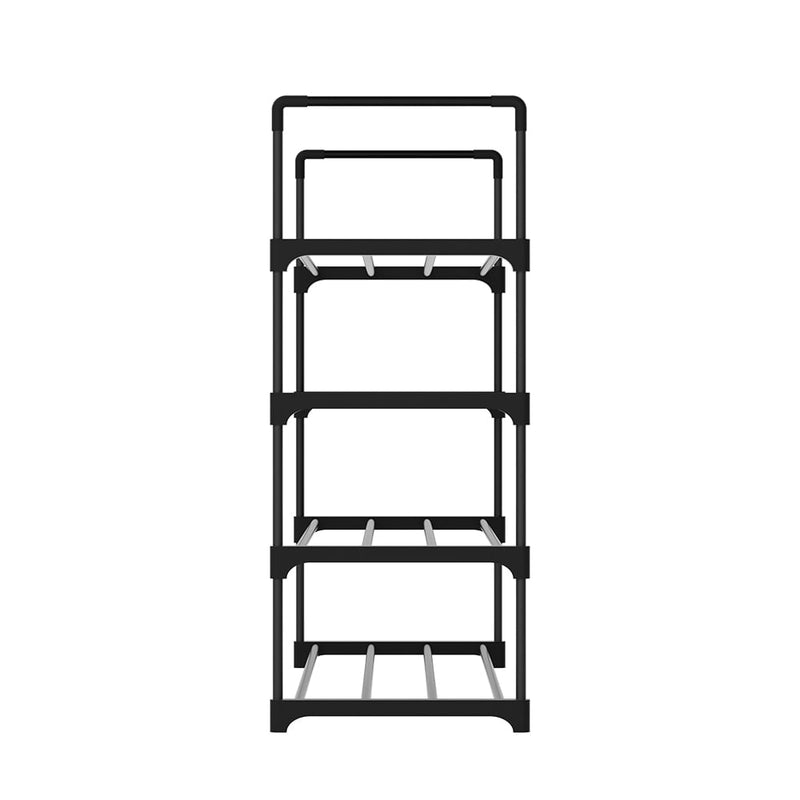 Artiss Shoe Rack Stackable 4 Tiers 80cm Shoes Shelves Storage Stand Black