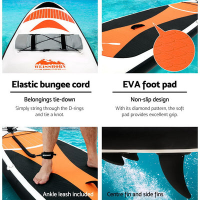 Weisshorn 11FT Stand Up Paddle Board Inflatable SUP Surfborads 15CM Thick - Payday Deals
