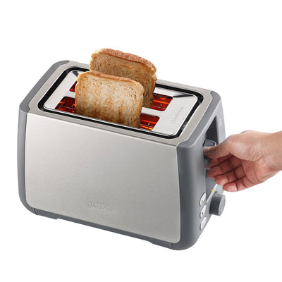 Sunbeam Long Slot 2 Slice Toaster Crumb Bagel Electric Stainless Steel Tray