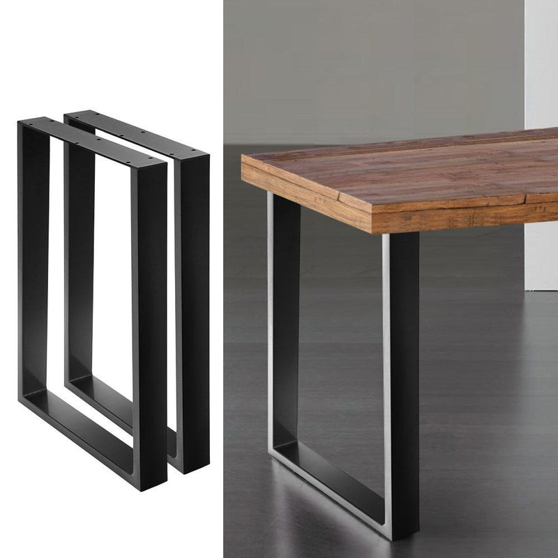 2x Coffee Dining Table Legs Steel Industrial Vintage Bench Metal Box Shape 710MM - Payday Deals