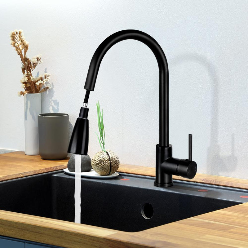 Cefito Pull-out Mixer Faucet Tap - Black - Payday Deals