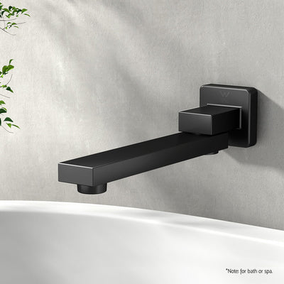 Cefito Bath Spout Wall Mounted Water Outlet Bath Tub Bathroom Swivel Black