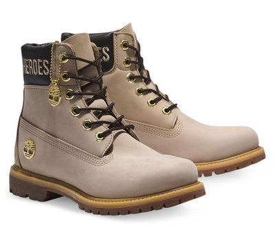 Timberland Womens Premium 6" Waterproof Boots Shoes Leather - Light Beige Nubuck