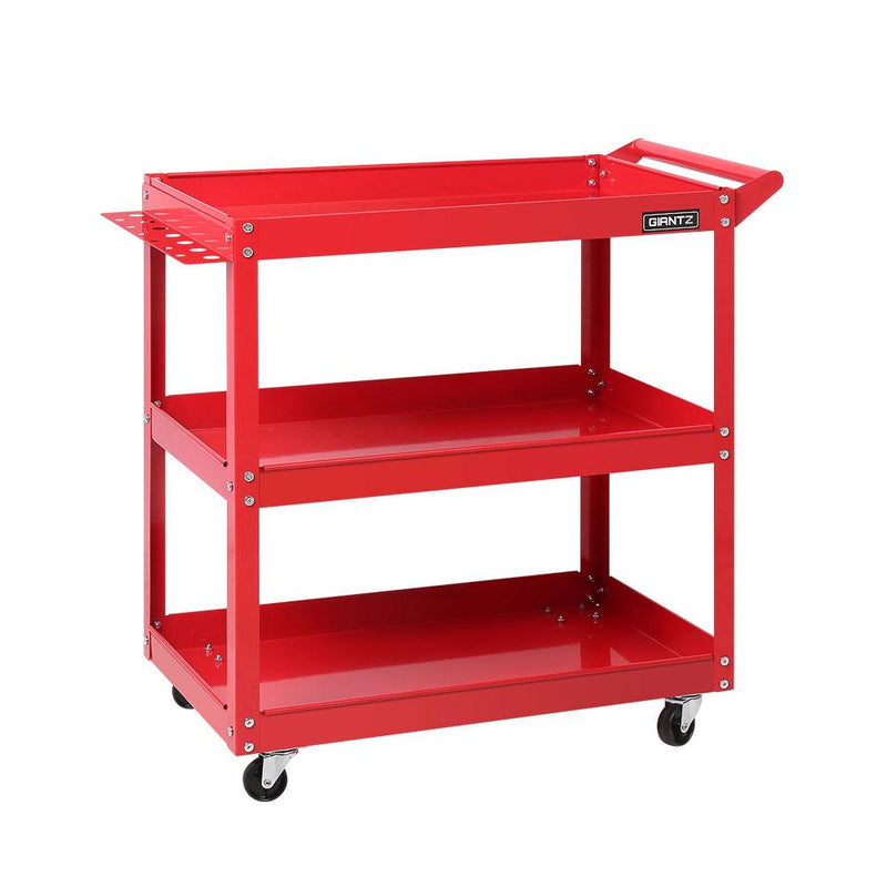 Giantz Tool Cart 3 Tier Parts Steel Trolley Mechanic Storage Organizer Red - Payday Deals