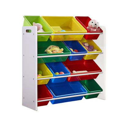 Levede 12Bins Kids Toy Box Bookshelf Organiser Display Shelf Storage Rack Drawer - Payday Deals