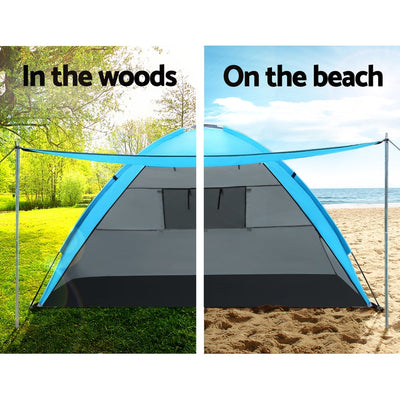 Weisshorn Camping Tent Beach Tents Hiking Sun Shade Shelter Fishing 2-4 Person - Payday Deals