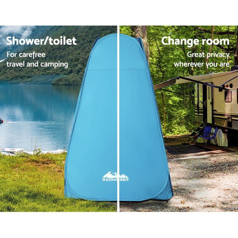 Weisshorn Pop-up Shower Tent Camping Outdoor Toilet Privacy Change Room Blue