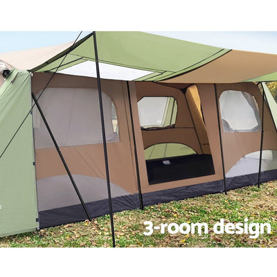 Weisshorn Camping Tent 10 Person Instant Up Tents Outdoor Family Hiking 3 Rooms