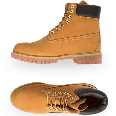 TIMBERLAND Men's 6" Premium Waterproof Boots Original Yellow Shoes - Wheat Nubuck