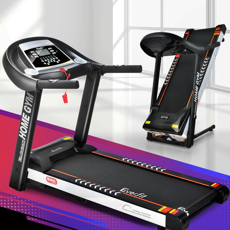 Everfit Electric Treadmill 45cm Incline Running Home Gym Fitness Machine Black - Payday Deals