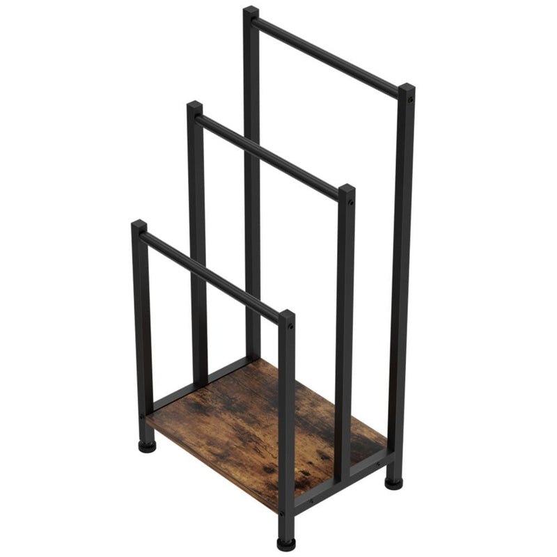 Devanti Freestanding Towel Rack 3 Tier Shelf Drying Storage Bathroom Home Black