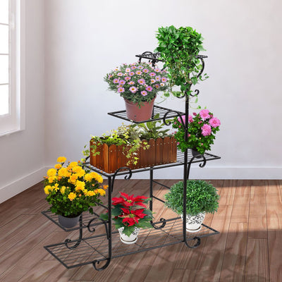 Levede Plant Stand New Design Flower Pot Corner Shelf Bronze Type 2 - Payday Deals