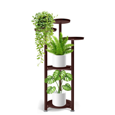 Levede Plant Stand Outdoor Indoor Flower Pots Rack Garden Shelf Black 100CM