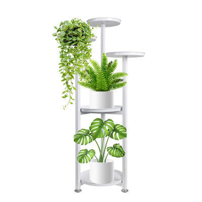 Levede Plant Stand Outdoor Indoor Flower Pots Rack Garden Shelf White 100CM - Payday Deals