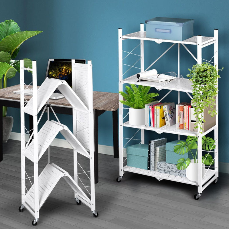 Foldable Shelf Display Storage Rack Bookshelf Bookcase Organiser Kitchen Bedroom