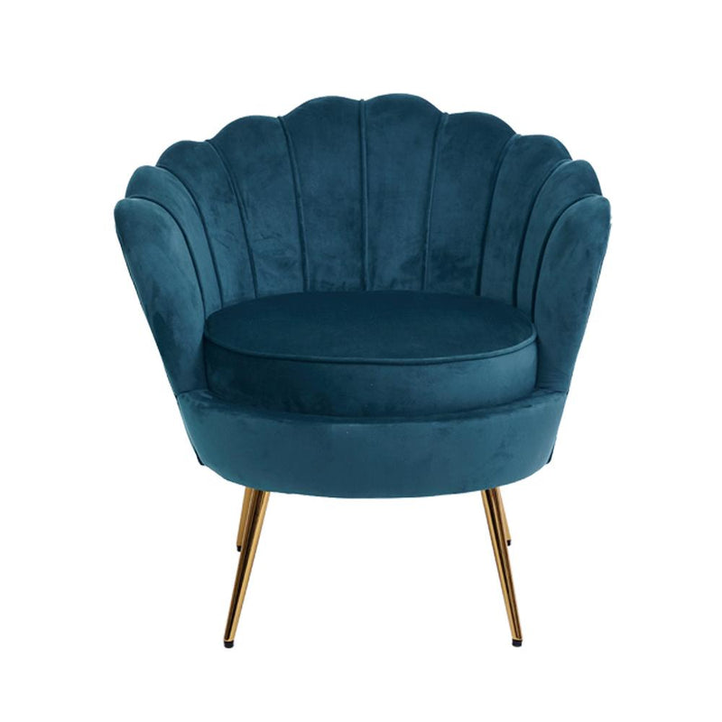 Artiss Armchair Lounge Chair Accent Retro Armchairs Lounge Shell Velvet Navy - Payday Deals