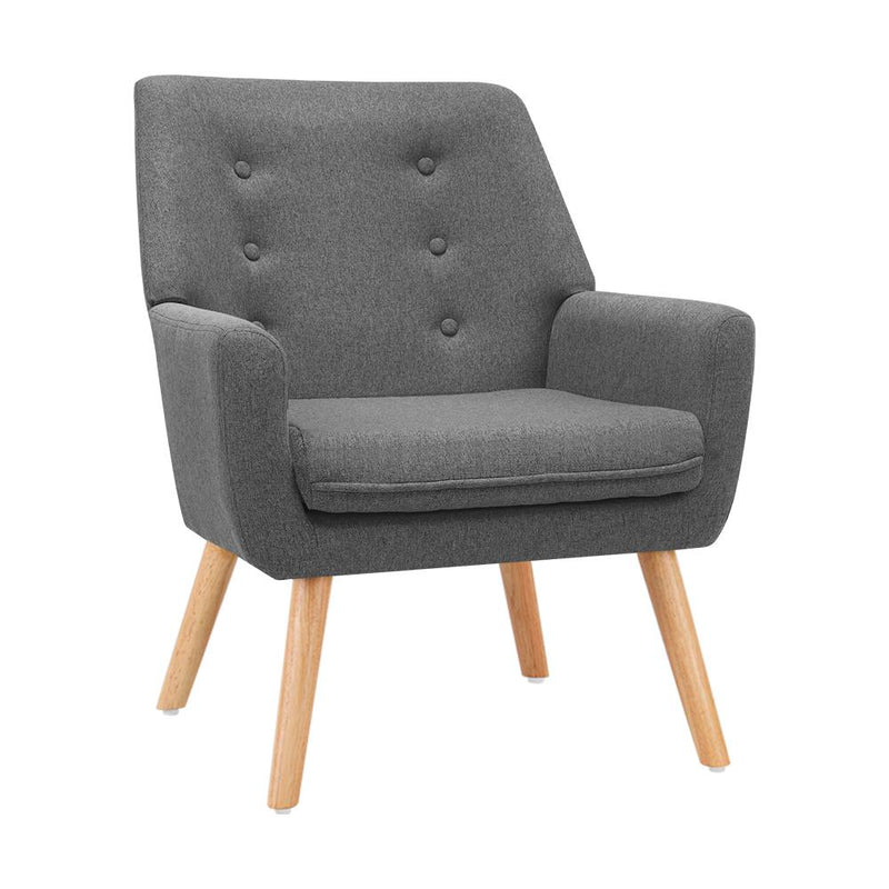 Artiss Fabric Dining Armchair - Grey - Payday Deals