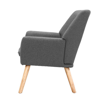 Artiss Fabric Dining Armchair - Grey - Payday Deals
