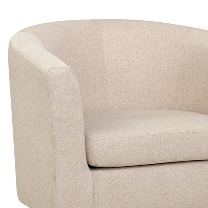 Artiss Armchair Lounge Chair Tub Accent Armchairs Fabric Sofa Chairs Beige - Payday Deals