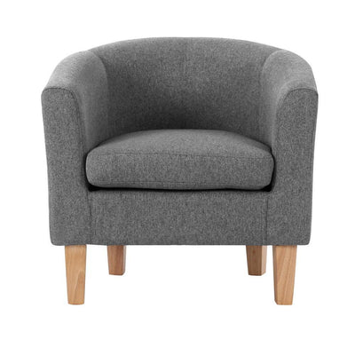 Artiss Abby Fabric Armchair - Grey - Payday Deals