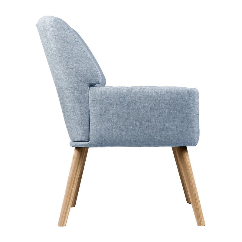 Artiss Armchair Lounge Chair Armchairs Accent Fabric Blue Grey