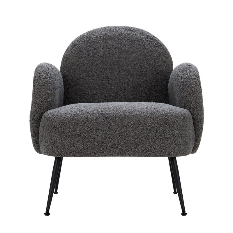 Artiss Armchair Lounge Chair Armchairs Accent Arm Chairs Sherpa Boucle Charcoal