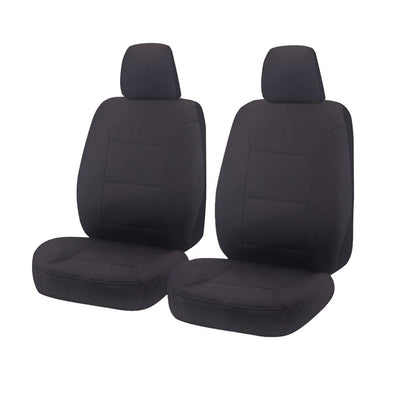 Seat Covers for MITSUBISHI TRITON MQ SERIES 01/2015 - ON SINGLE CAB CHASSIS FRONT 2X BUCKETS CHARCOAL ALL TERRAIN