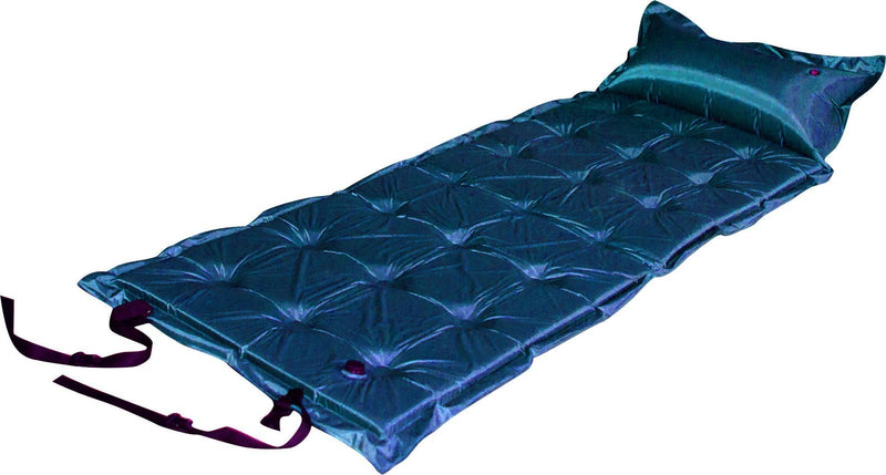 Trailblazer 21-Points Self-Inflatable Satin Air Mattress With Pillow - DARK BLUE - Payday Deals