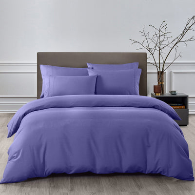 Royal Comfort 2000TC 6 Piece Bamboo Sheet & Quilt Cover Set Cooling Breathable - Queen - Royal Blue