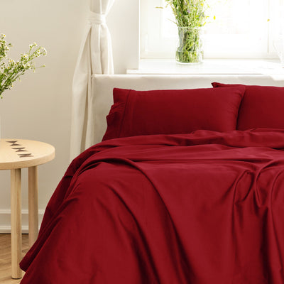 Royal Comfort 1000TC Balmain Hotel Grade Bamboo Cotton Sheets Pillowcases Set - Queen - Bordeaux