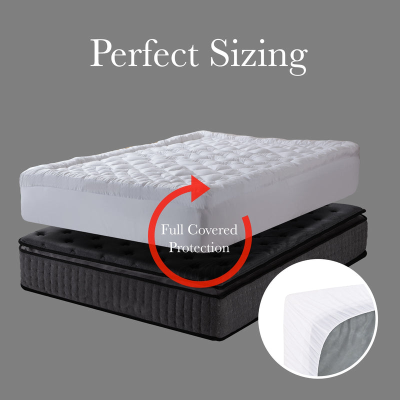 Royal Comfort 1200GSM Deluxe 7-Zone Mattress Topper Luxury Gusset Breathable - Single - White