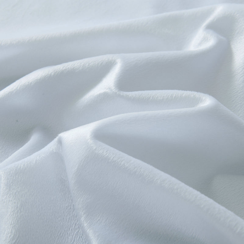 Royal Comfort Velvet Quilt Cover Set Super Soft Luxurious Warmth - Queen - White