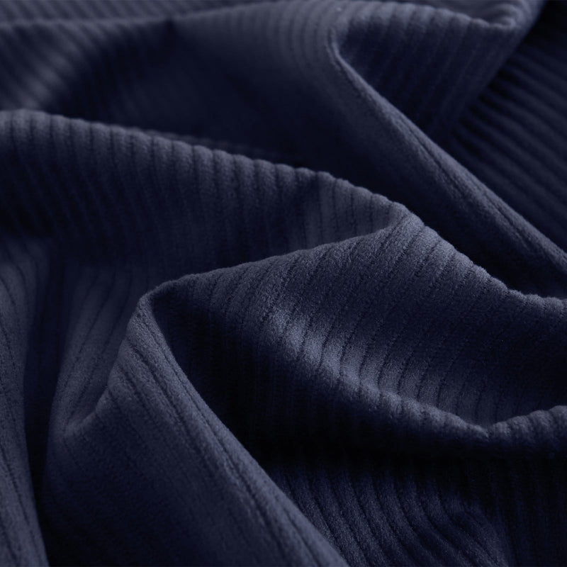 Royal Comfort Velvet Corduroy Quilt Cover Set Super Soft Luxurious Warmth - Queen - Navy