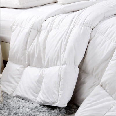 Royal Comfort 500GSM Plush Duck Feather Down Quilt Ultra Warm Soft - All Seasons - Single - White - Payday Deals