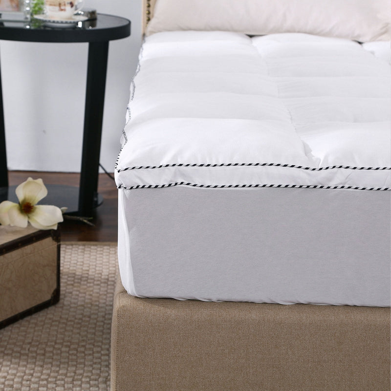 Royal Comfort 1000GSM Luxury Bamboo Fabric Gusset Mattress Pad Topper Cover - Queen - White - Payday Deals