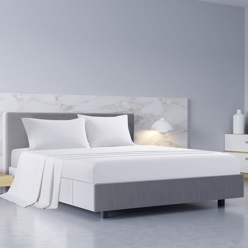 Royal Comfort 1000TC Hotel Grade Bamboo Cotton Sheets Pillowcases Set Ultrasoft - King - White - Payday Deals