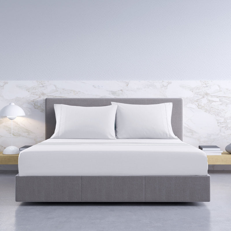 Royal Comfort 1000TC Hotel Grade Bamboo Cotton Sheets Pillowcases Set Ultrasoft - King - White - Payday Deals