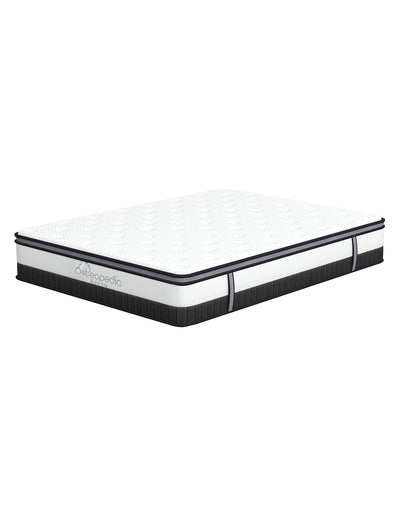 Osteopedic Euro Top Mattress Pocket Spring Medium Firm Hybrid Design Bed 30CM - Queen - White