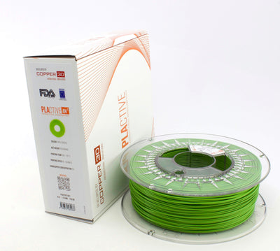 PLA Filament Copper 3D PLActive - Innovative Antibacterial 2.85mm 2.3kg Apple Green Color 3D Printer Filament On Demand