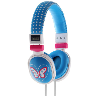 Moki Popper - Butterfly Blue soft cushioned premium DJ Style headphone