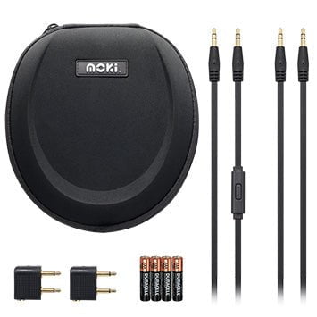 MOKI Noise Cancellation Black Headphones