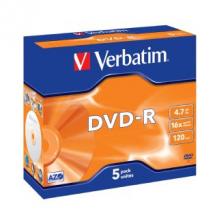 VERBATIM DVD-R 4.7GB 5Pk Jewel Case 16x