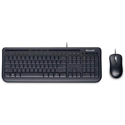 MICROSOFT Wired Desktop 600 K&M USB Black Mouse & Keyboard Combo - Spill Resistant, Retail Pack
