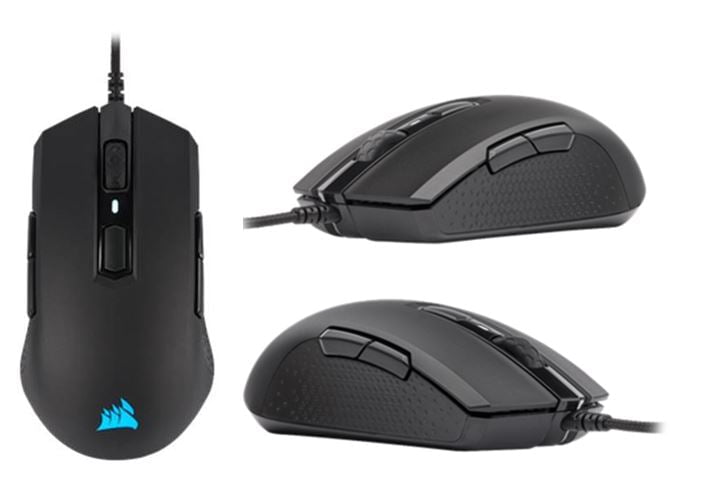 Corsair M55 RGB PRO Ambidextrous Multi-Grip Gaming Black Mouse, 200-12,400 DPI, ICUE Software. s