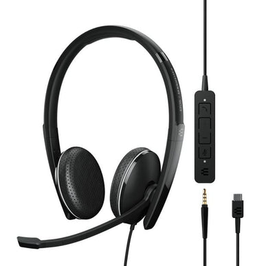 SENNHEISER | Sennheiser ADAPT 165 USB C II On-ear, double-sided USB-C headset, 3.5 mm jack and detachable USB cable with in-line call control