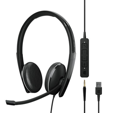 SENNHEISER | Sennheiser ADAPT 165 USB II On-ear, double-sided USB-A headset,3.5 mm jack and detachable USB cable with in-line call control, optimised for UC