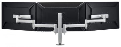 Atdec AWMS-3-137S4 Silver F-Clamp - Triple monitor arms on 400mm post with sliders