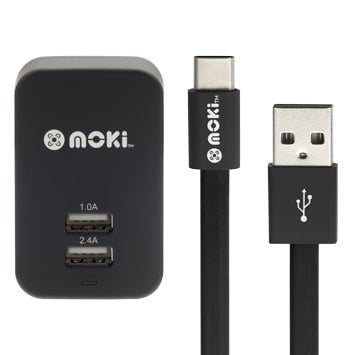 MOKI Type-C SynCharge Cable + Wall Charger