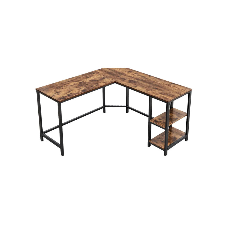 �L-Shaped Desk with Shelves